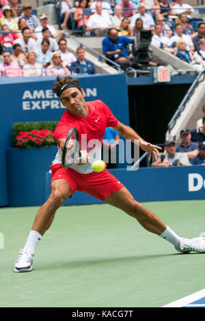 Roger Federer (SUI) de la compétition à l'US Open Tennis Championships 2017 Banque D'Images