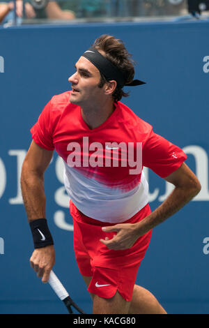 Roger Federer (SUI) de la compétition à l'US Open Tennis Championships 2017 Banque D'Images