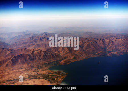 Vues aériennes du lac de Van dans l'Est de la Turquie. Banque D'Images