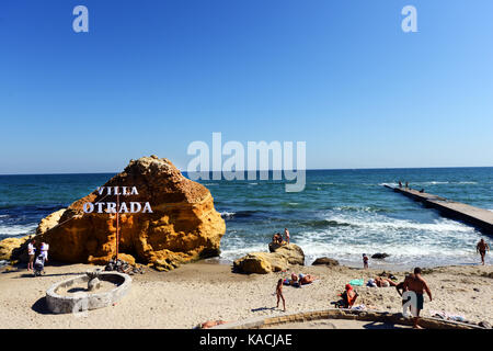 Le quartier animé plage Otrada à Odessa, Ukraine. Banque D'Images