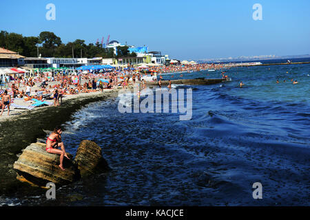 Plage Otrada à Odessa, Ukraine. Banque D'Images