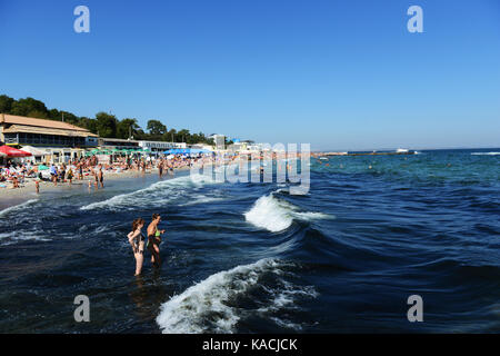 Plage Otrada à Odessa, Ukraine. Banque D'Images