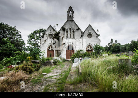 Derelict St Joseph's Parish Church à la Barbade qui a subi des dommages structurels à la suite d'un glissement des terres et en passant l'ouragan Banque D'Images