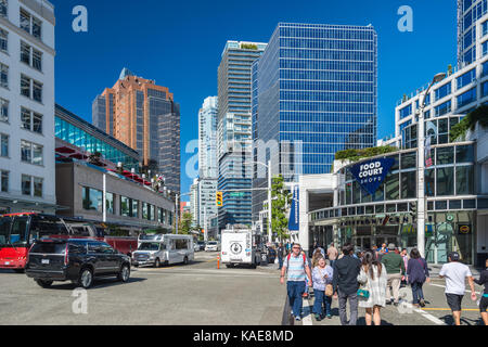 Vancouver, Colombie-Britannique, Canada - 13 septembre 2017 : Vancouver Skyline de Cordova Street Banque D'Images