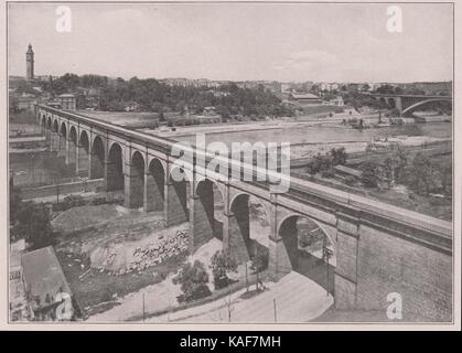 Haut pont, sur l'Harlem River au 175 e Street 1 460 pieds de long. L'original porte Croton aqueduc, qui est le principal sup… Banque D'Images