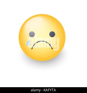 Déçu face emoji. pleurer vector cartoon smiley emoticon humeur triste ...