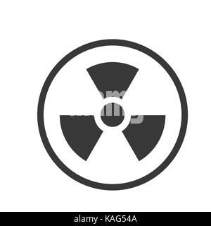 Icône nucléaire, symbole iconique dans un cercle, sur fond blanc. vector design iconique. Illustration de Vecteur
