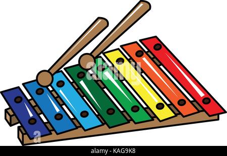 Jouet xylophone isolés Illustration de Vecteur