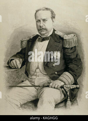 Luis I (1838-1889). Roi du Portugal et l'Algarves, de 1861 à 1889. Portrait. La gravure. 'La Ilustracion Espanola y Americana', 1881. Banque D'Images