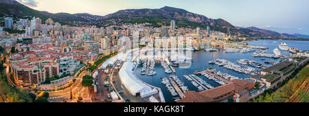 Coucher du soleil Panorama Monaco Banque D'Images