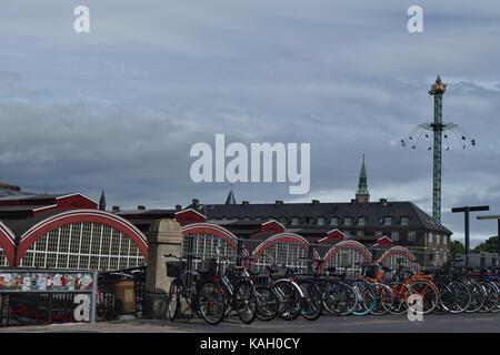 Vélos dans le Copenhague de l'environnement Banque D'Images