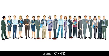 Portrait de groupe des femmes et des hommes Illustration de Vecteur