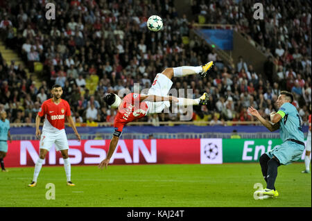 Monaco, France. 26 sep, 2017. Radamel Falcao lors de la Ligue des champions match entre l'AS Monaco et le FC Porto dans le stade Louis II à Monaco, vendredi 26 septembre 2017 Crédit : norbert scanella/Alamy live news Banque D'Images