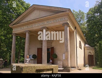 Temple de Diane. Jardin anglais park créé par Helena radziwiłł en 1779 dans la voïvodie de Lodz, village Arkadia, en Pologne. Banque D'Images