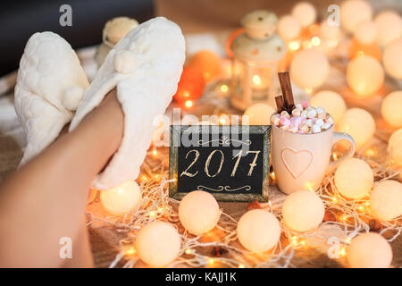 Fond de Noël 2017 les vacances d'hiver, concept. Banque D'Images