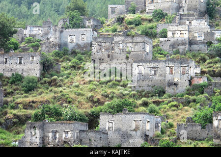 Village fantôme de Kayakoy, Mugla, Turquie Banque D'Images