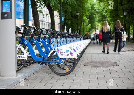 Des vélos à vélo programme norvégien partage bysykkel Oslo Norvège Banque D'Images