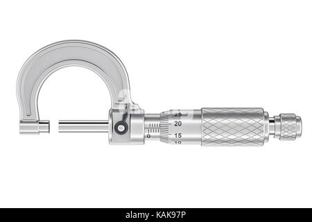 Micromètre, rendu 3D isolé sur fond blanc Banque D'Images