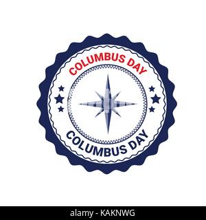 Columbus day happy holiday Greeting card usa national isolé icône Illustration de Vecteur