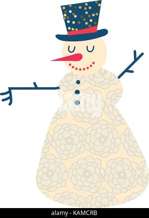 Mignon et drôle de bonhomme de dessin animé Illustration de Vecteur