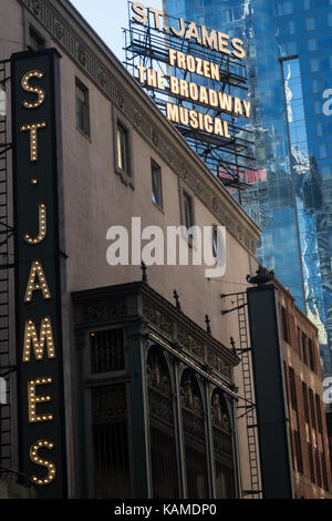 Le Disney's "gelé" au Théâtre de St James, Times Square, New York, USA, district de Broadway, NYC Banque D'Images