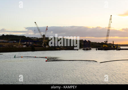 La construction du nouveau passage piétonnier et d'usure, pont routier, qui permettra de relier à Castletown Pallion, Sunderland Banque D'Images