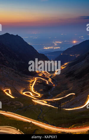 Transfagarasan road, route la plus spectaculaire au monde, Roumanie Banque D'Images