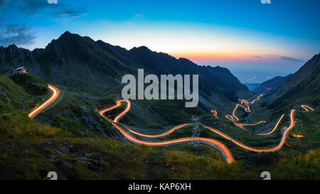 Transfagarasan road, route la plus spectaculaire au monde, Roumanie Banque D'Images