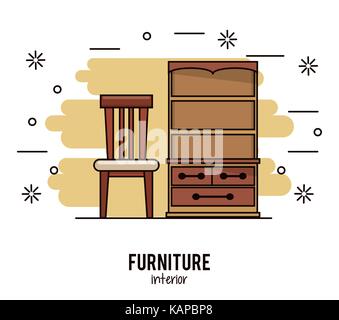 Accueil mobilier intérieur Illustration de Vecteur