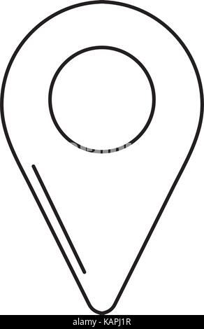 Symbole de l'emplacement de la ligne de la recherche dans l'icône de la carte Illustration de Vecteur