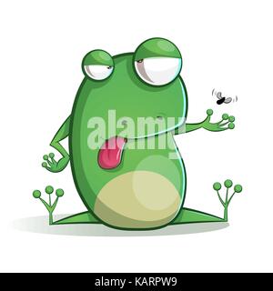 Cute, funny cartoon grenouille Illustration de Vecteur