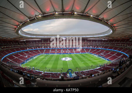 Madrid, Espagne. 27 Sep, 2017. Vue générale de Wanda Metropolitano Stadium avant le match entre l'Atletico Madrid et Chelsea à Madrid, le 27 septembre 2017. Credit : AFP7/Alamy Live News Banque D'Images