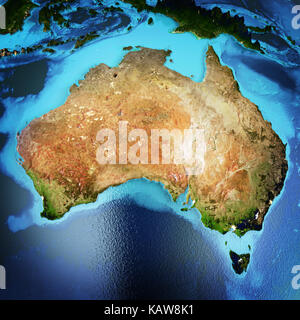 L'Australie. Éléments de cette image fournie par la NASA. Le rendu 3D Banque D'Images