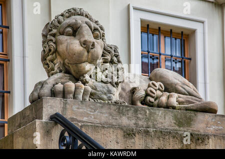 Allemagne, Thuringe, Weimar, lion sculpture à la Weimar Schlossmuseum Banque D'Images