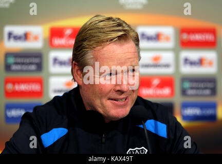 Gestionnaire d'Everton Ronald Koeman lors de la conférence de presse finch ferme, Liverpool. Banque D'Images