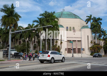 Miami Beach, en Floride. Temple Emanu-El, South Beach. Banque D'Images