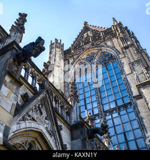 Gargouilles sur le gothique Dom Kerk, Utrecht pays-Bas Banque D'Images