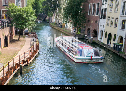 Bateau touristique, Utrecht. Pays-Bas Banque D'Images