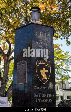 Miami, en Floride. Mémorial des martyrs de l'invasion de la Baie des Cochons, Little Havana. Banque D'Images