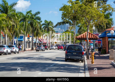 Miami, en Floride. Calle Ocho (8e Rue), Little Havana. Banque D'Images