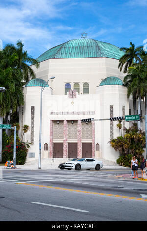 Miami Beach, en Floride. Temple Emanu-El, South Beach. Banque D'Images