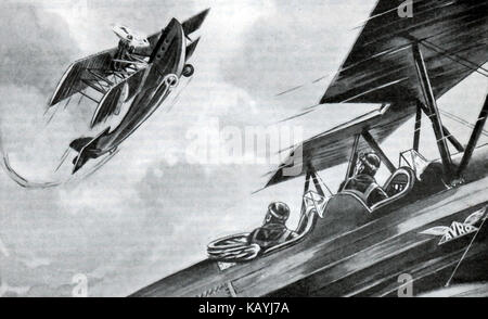 Une illustration de l'Garçons 1932-1933 Annuel propre - Un temps de guerre la lutte entre deux plans (un a marqué Avro) Banque D'Images