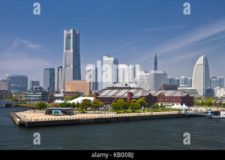 Le Japon, la ville de Yokohama, Skyline, Landmark Tower, Banque D'Images