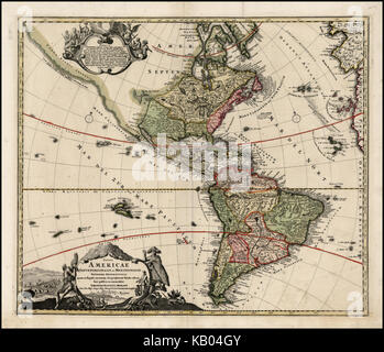 Totius Americae Septentrionalis et Meridionalis Novissima Representatio quam ex Tabulis fingulis Geographorum collecta publicae luci accommodavit Banque D'Images