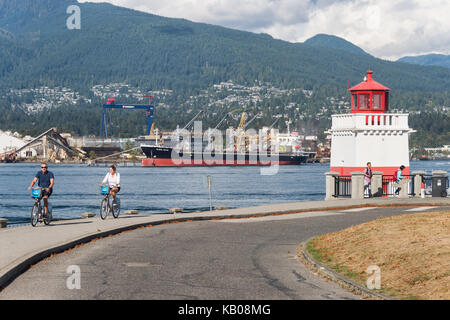 Vancouver, Colombie-Britannique, Canada - 12 septembre 2017 : Brockton Point Lighthouse dans Stanley Park Banque D'Images