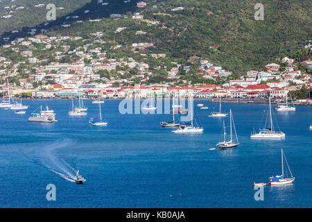 Charlotte Amalie, St Thomas, Îles Vierges des États-Unis. Vue de la ville du port. Banque D'Images