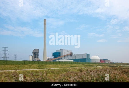La centrale nucléaire de Borssele, sur les rives de l'Escaut occidental dans les Pays-Bas Banque D'Images