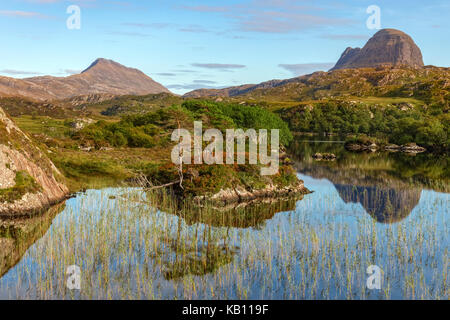 Loch Druim Suardalain, Assynt, Sutherland, Écosse, Royaume-Uni Banque D'Images