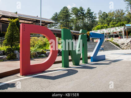 Dmz géant signe dans l'infiltration troisième tunnel, province du hwanghae du nord, à Panmunjom, Corée du Sud Banque D'Images