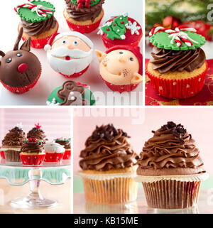 Collage de mini cupcakes dessert de Noël Banque D'Images